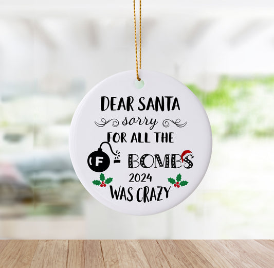 Funny "Dear Santa Sorry for All the F Bombs"