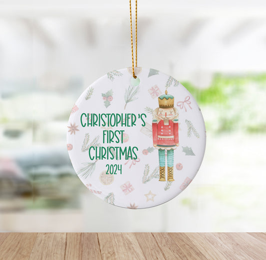 Baby Boy First Christmas Nutcracker Ornament