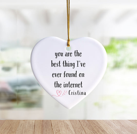 Online Dating Couple Ornament