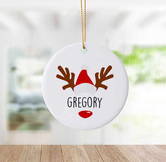 Personalized Reindeer Ornament with Name