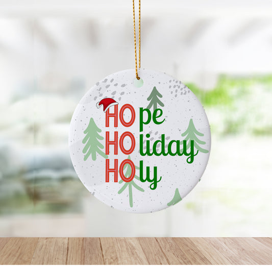 Hope Holiday Holy Ceramic Christmas Ornament