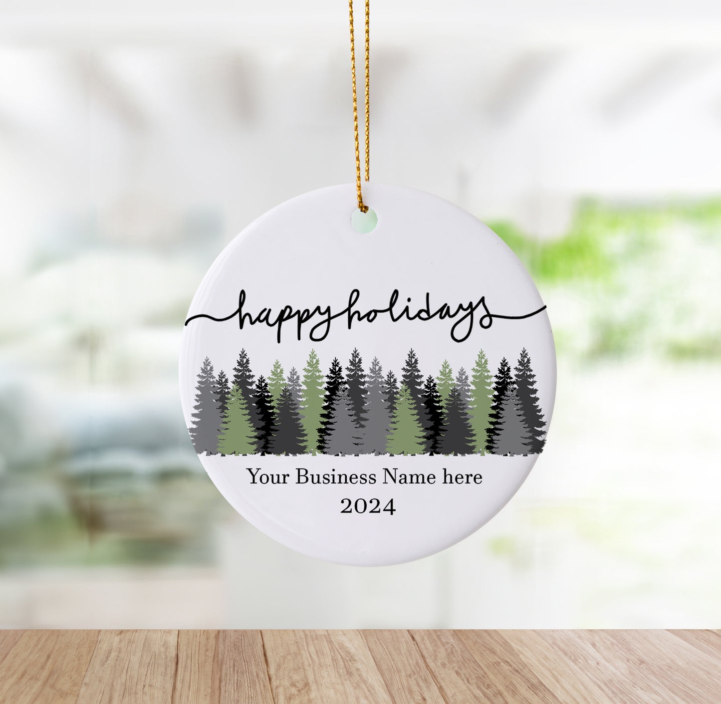 Happy Holidays Custom Business Ornament