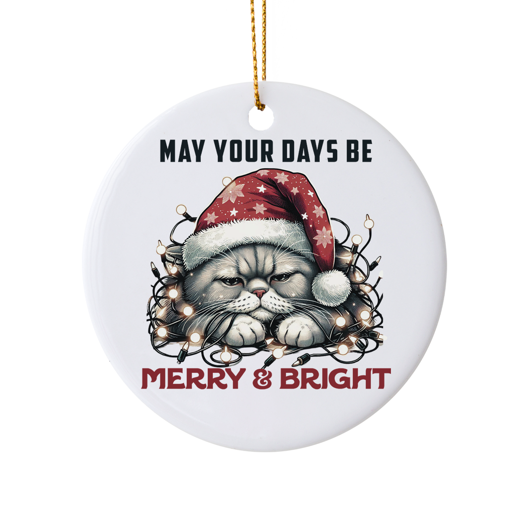 Funny "May your days be Merry and Bright" Holiday Ornament