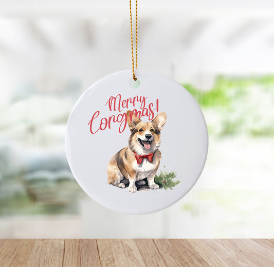 Unique "Merry Corgmas" Holiday Ornament