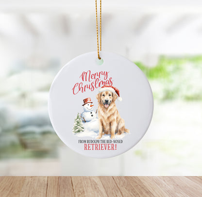 Unique "Golden Retriever" Christmas Ornament