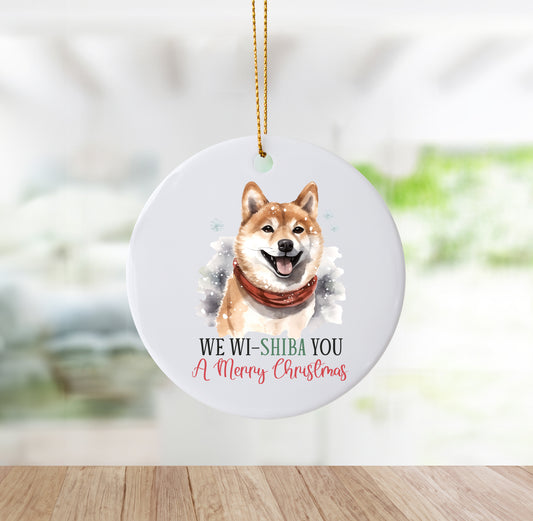 Unique "We Wi-Shiba You" Ornament