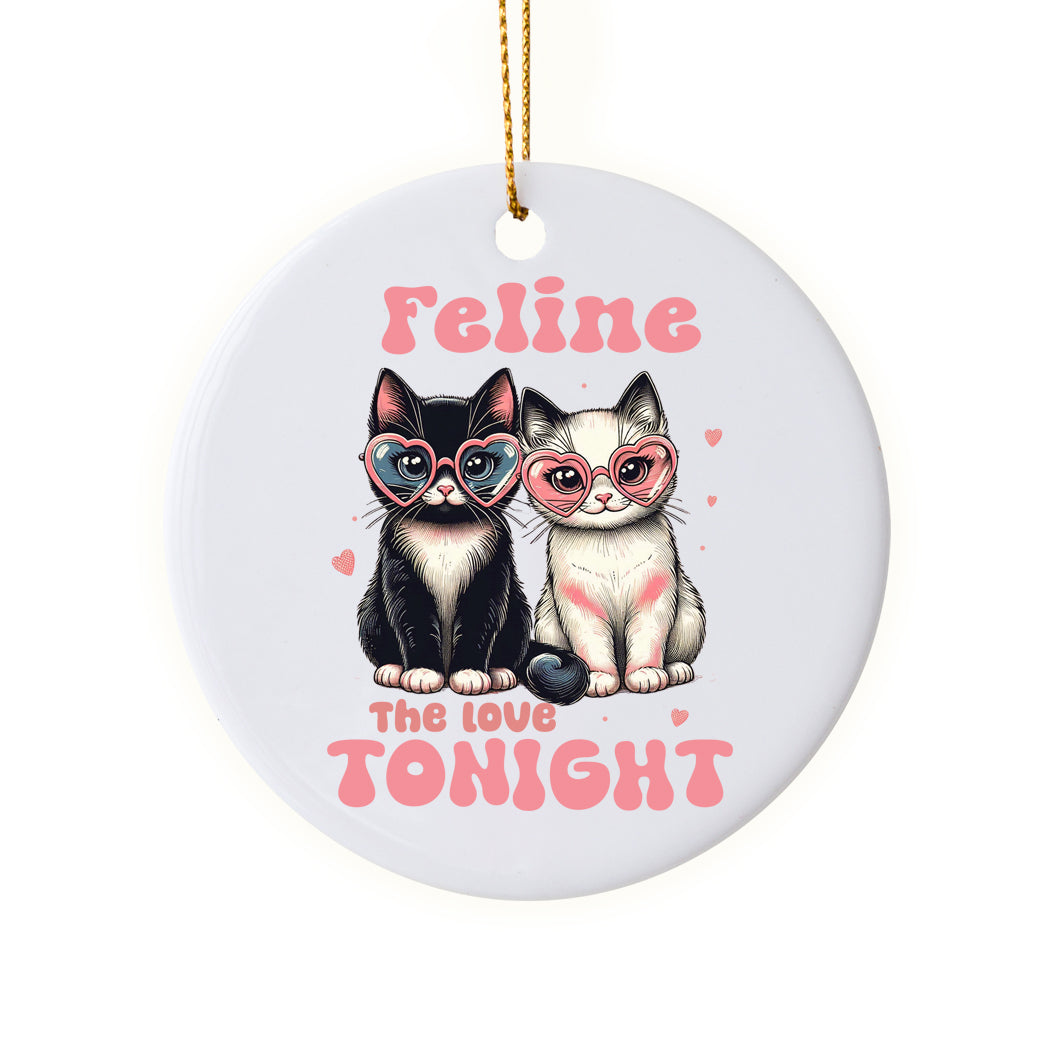 Cute "Feline the Love Tonight" Cat Ornament