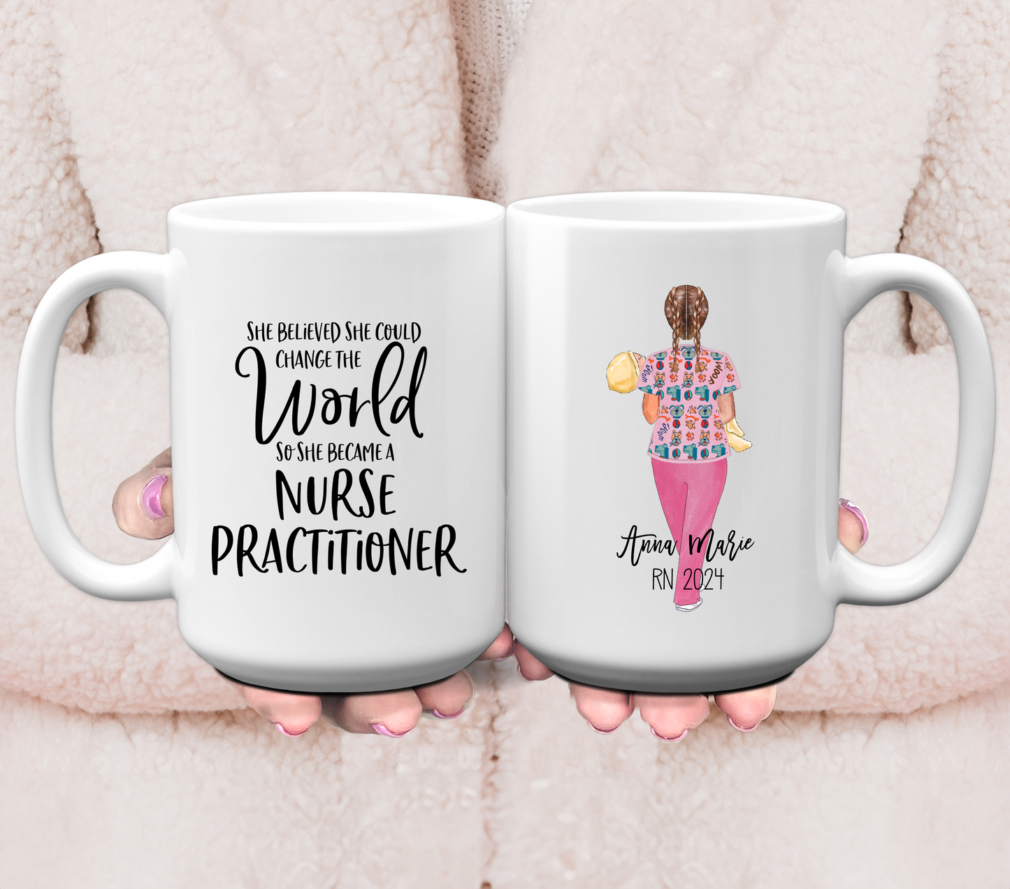 She Believed She Could Nurse Practitioner Graduation - Personalized Coffee Mug