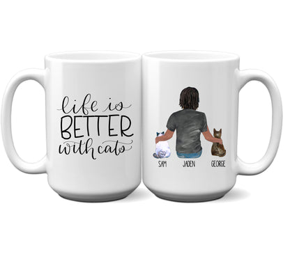 S1211 Life Is Better With Cats- Cat Dad Personalized