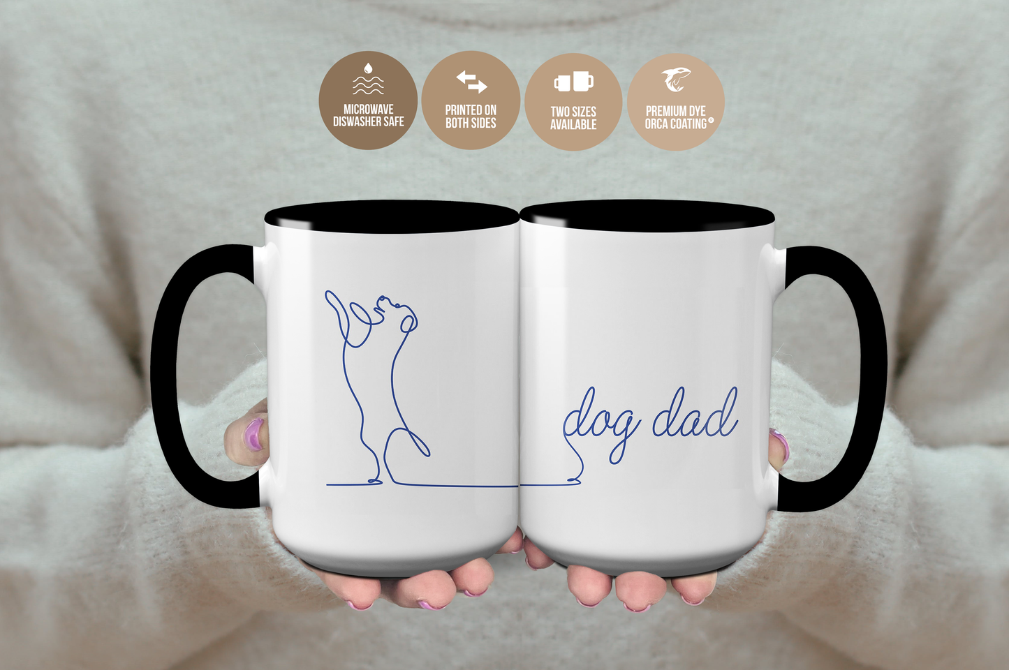 Dog Dad Illustration Mug for Dog Lovers