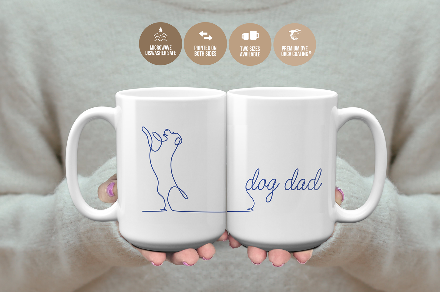 Dog Dad Illustration Mug for Dog Lovers