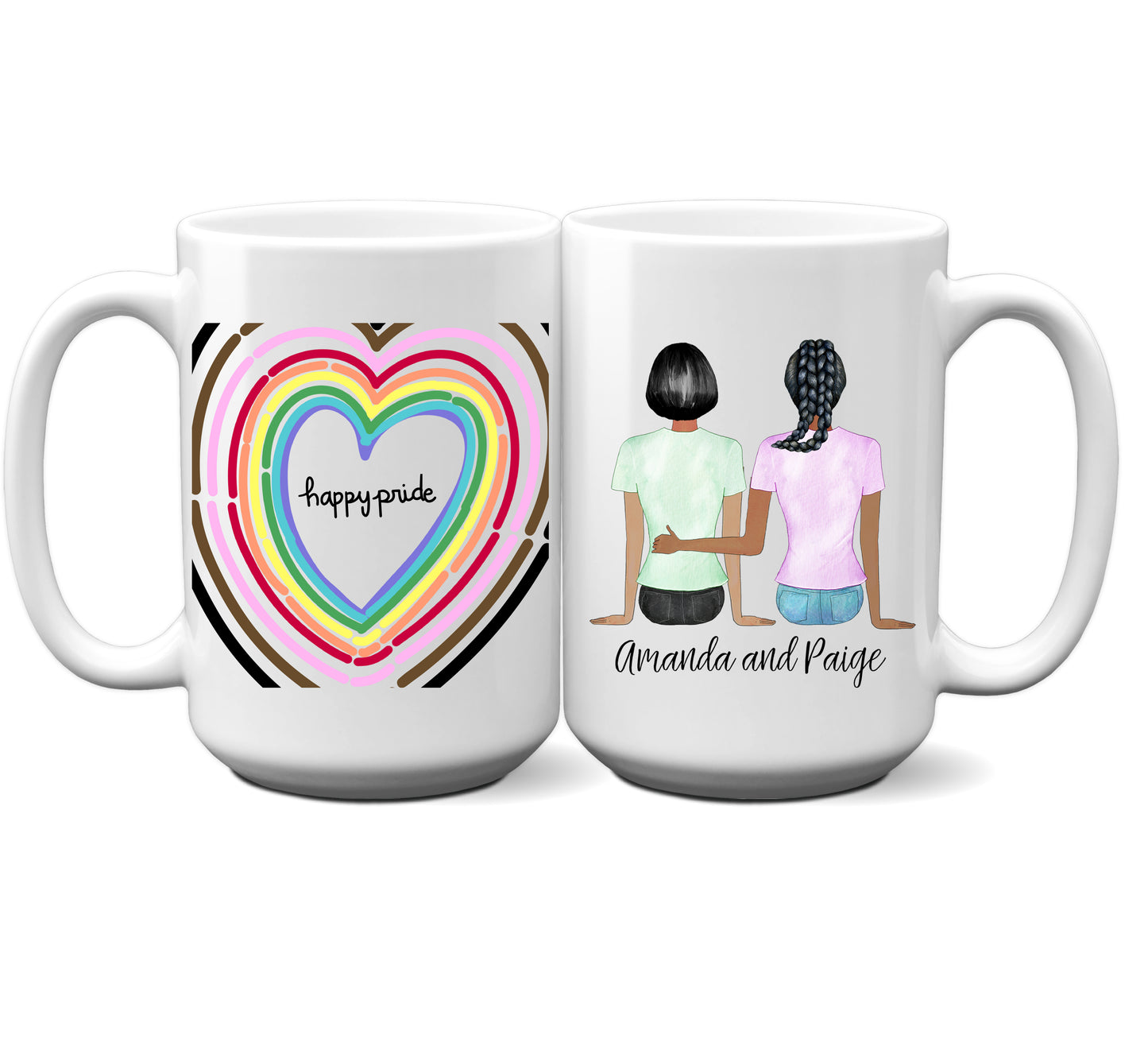 S416 Happy Pride Girl Couple Personalized Mug