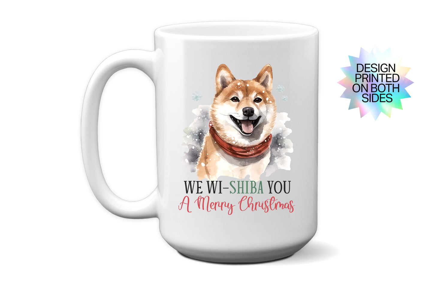 Festive "We Wi-Shiba You a Merry Christmas" Mug