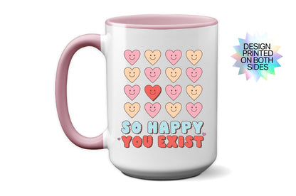 Super Sweet "So Happy You Exist" Mug with Hearts