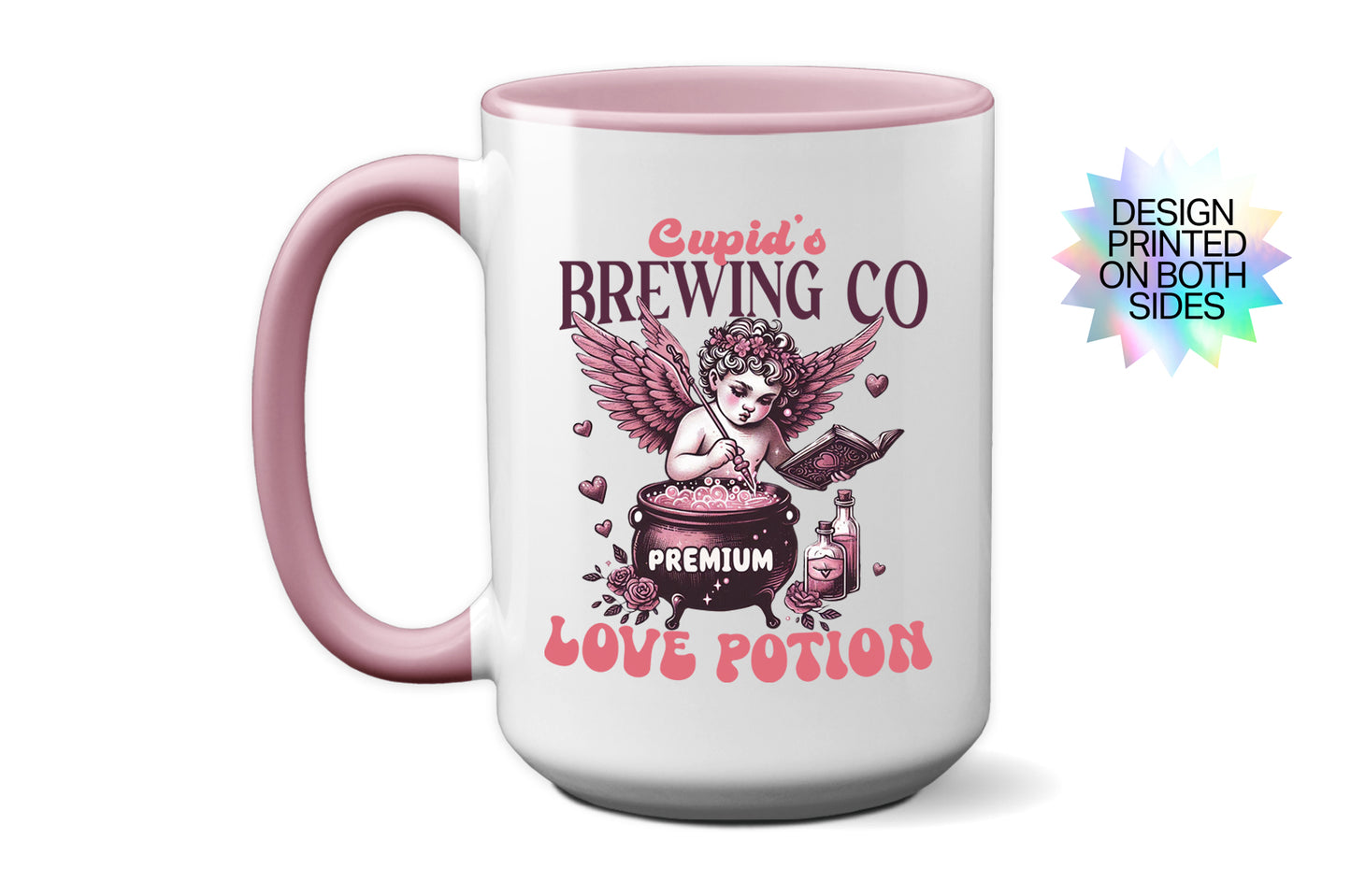 Cute "Cupid’s Brewing Co." Valentines Mug