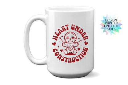 Fun "Heart Under Construction" Voodoo Doll Valentine’s Day Mug