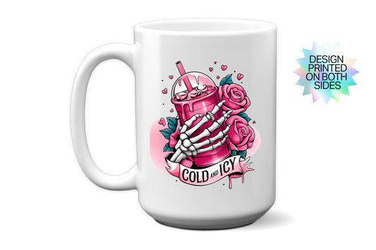 Funny "Cold and Icy" Skeleton Hand Valentine’s Day Mug