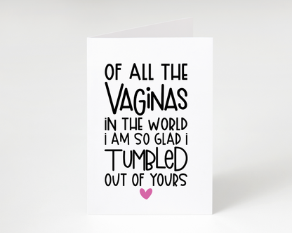 Funny Mother's Day "Of All The Vaginas.." Card