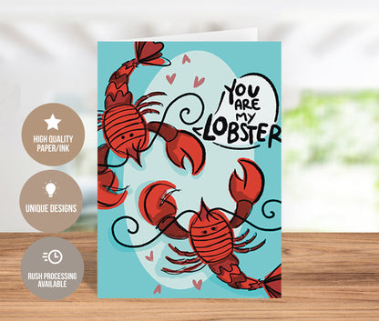 You Are My Lobster Valentine's Day Greeting Card
