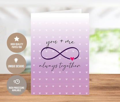 You + Me Always Together Valentine's Day Greeting Card