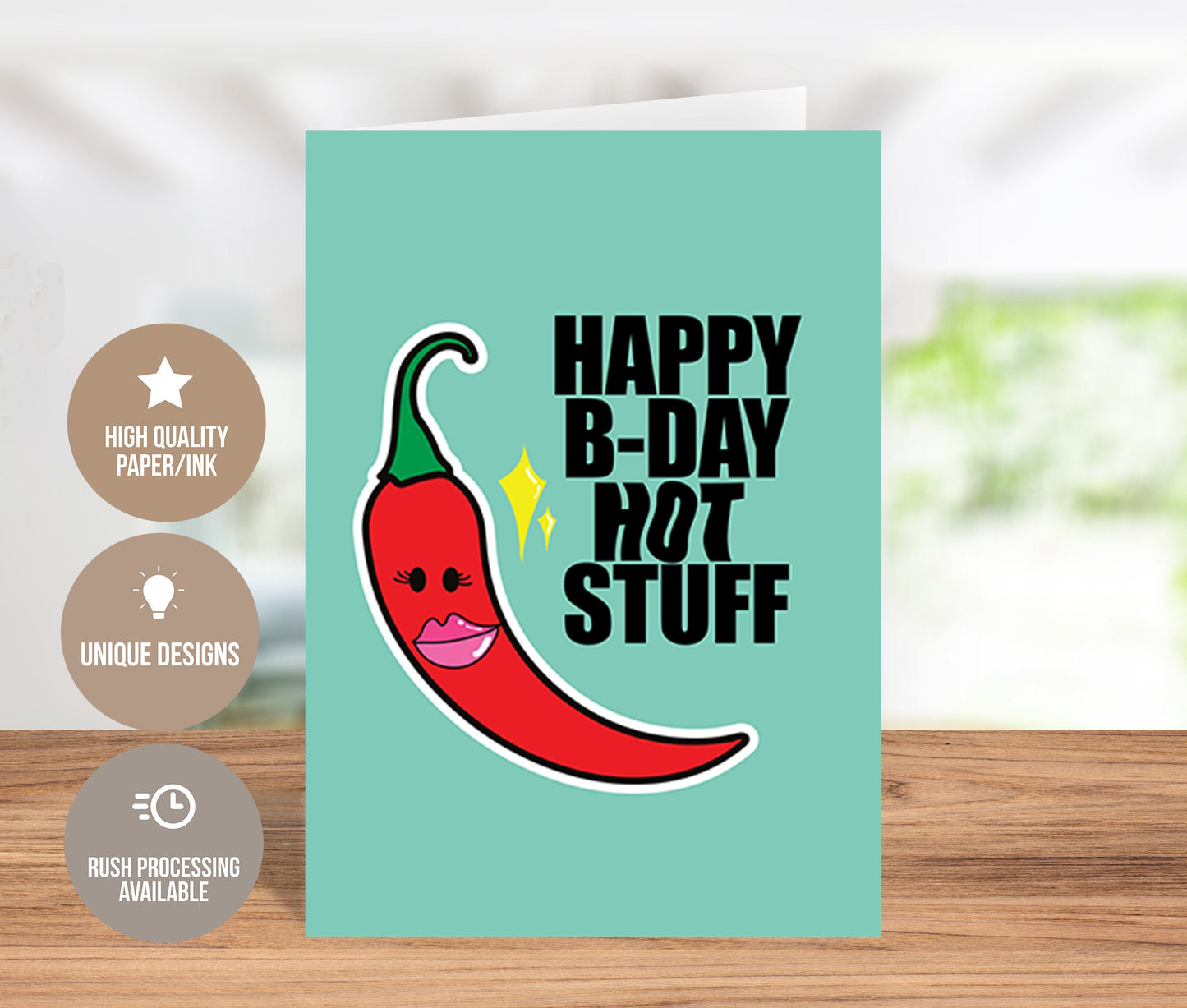 Happy B-Day Hot Stuff Birthday Greeting Card