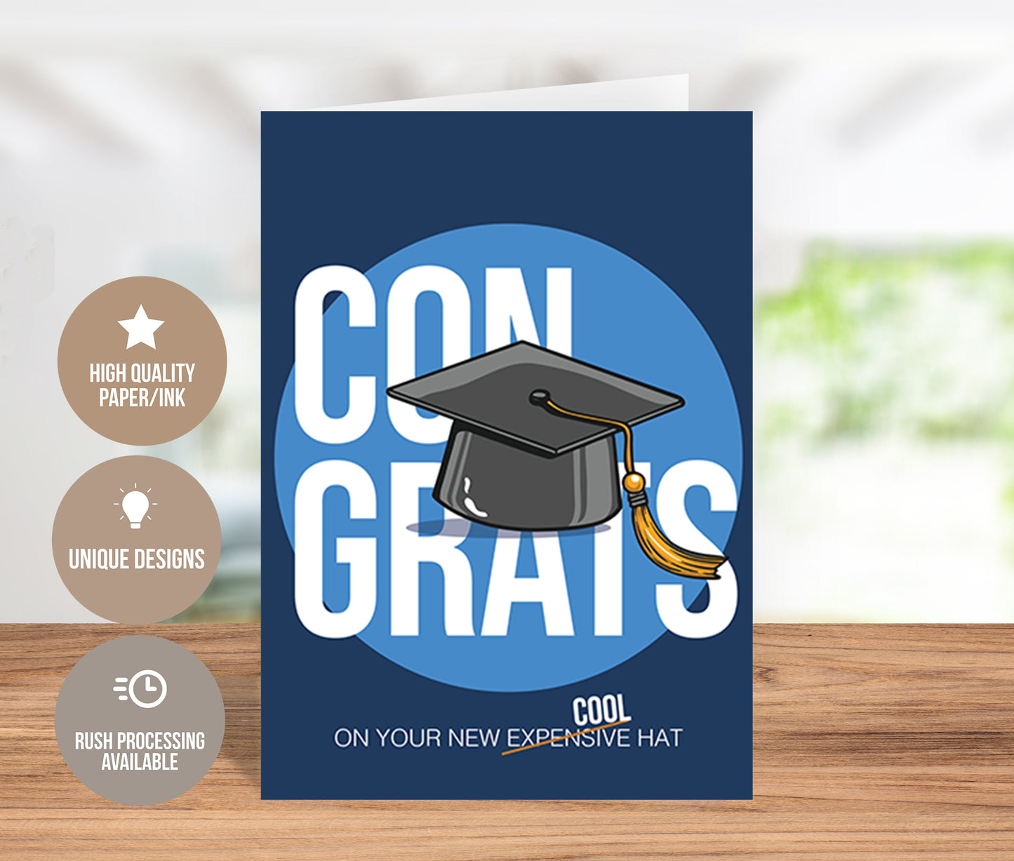Congrats On Your New Cool Expensive Hat Graduation Card