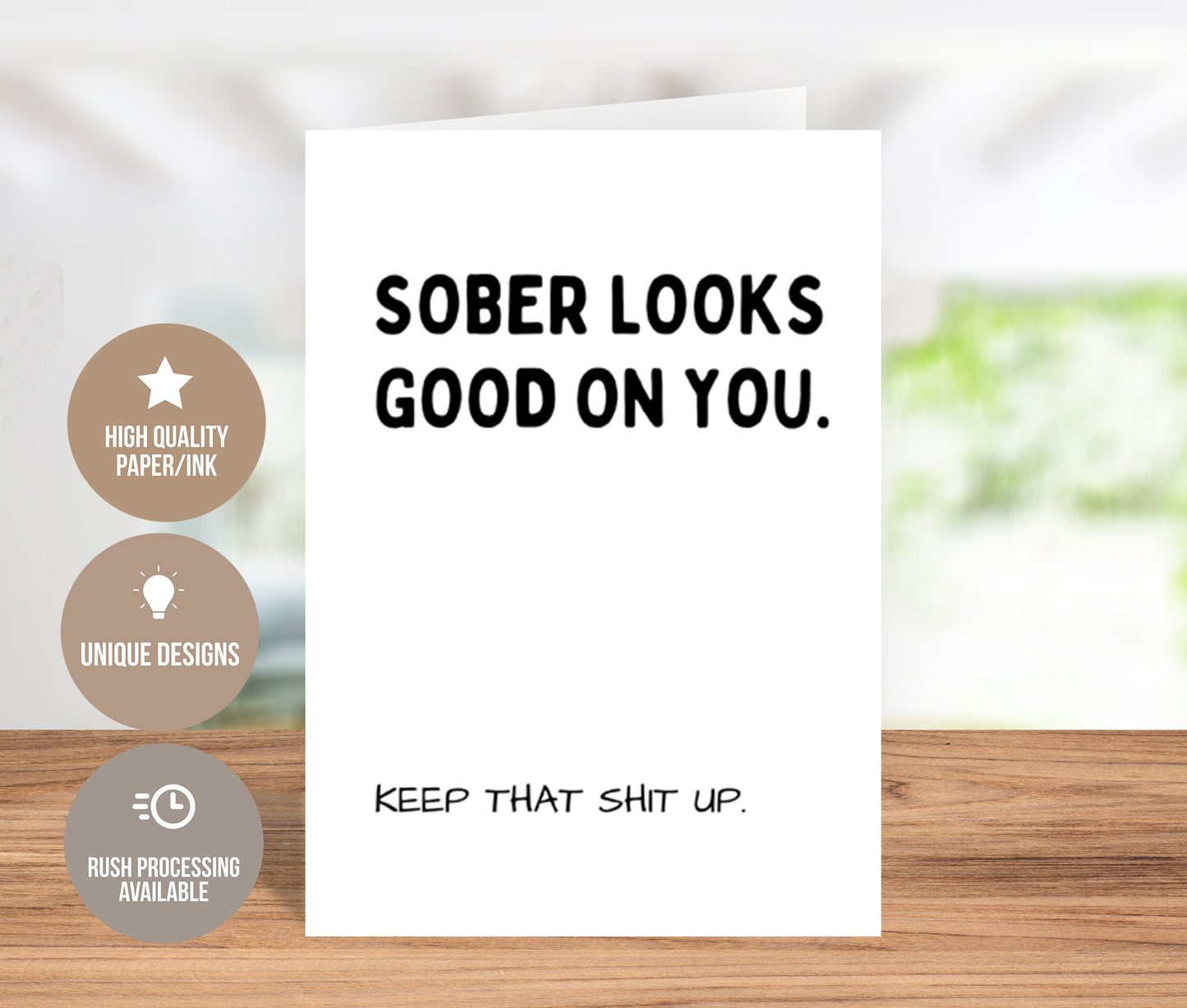 Keep That Sh*t Up! Sobriety Journey Card