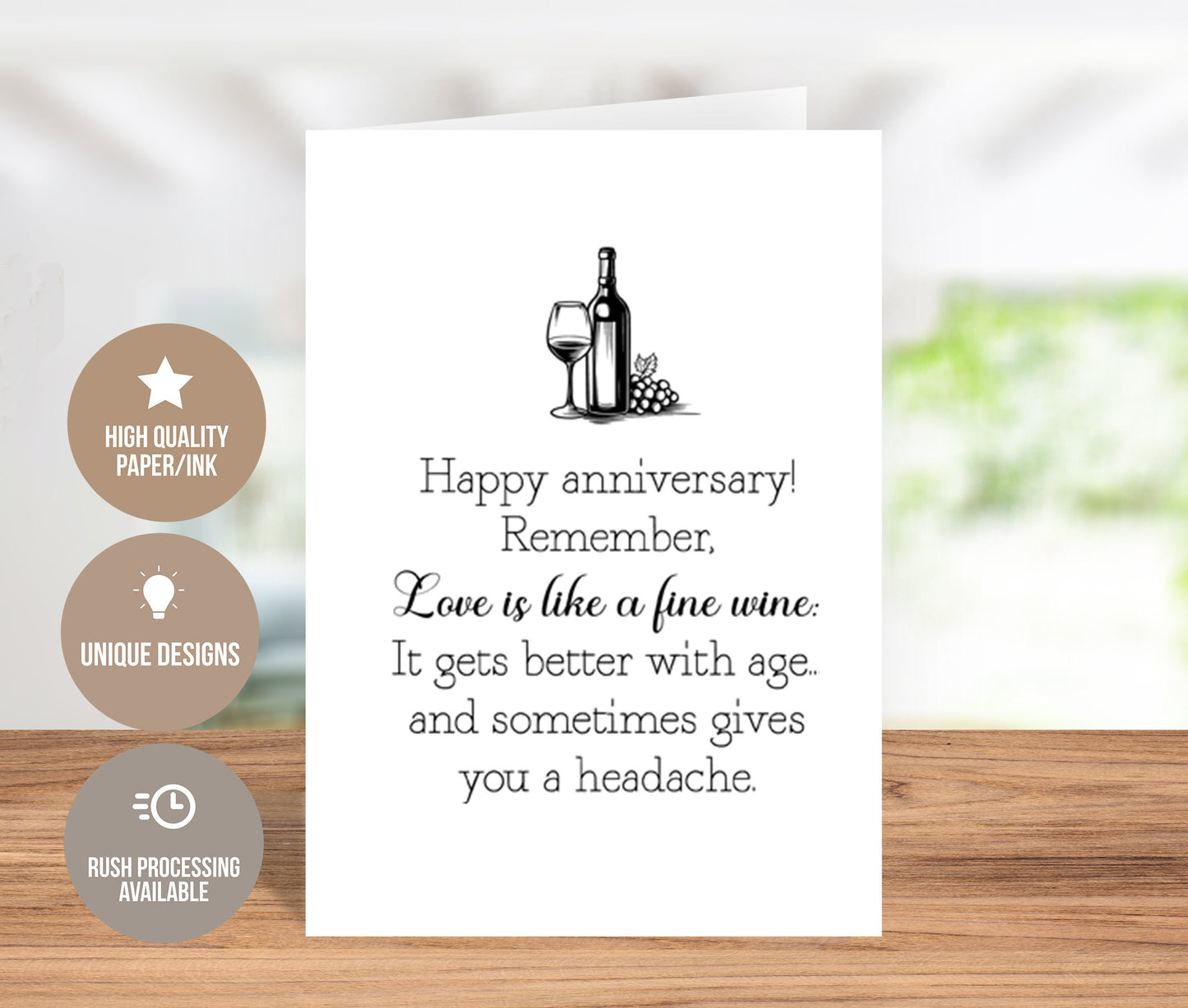 Love Is Like a Fine Wine Anniversary Greeting Card