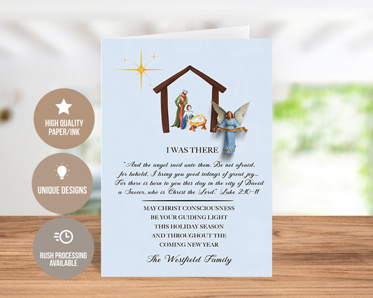 Religious Luke 2:10-11 Custom Christmas Greeting Card