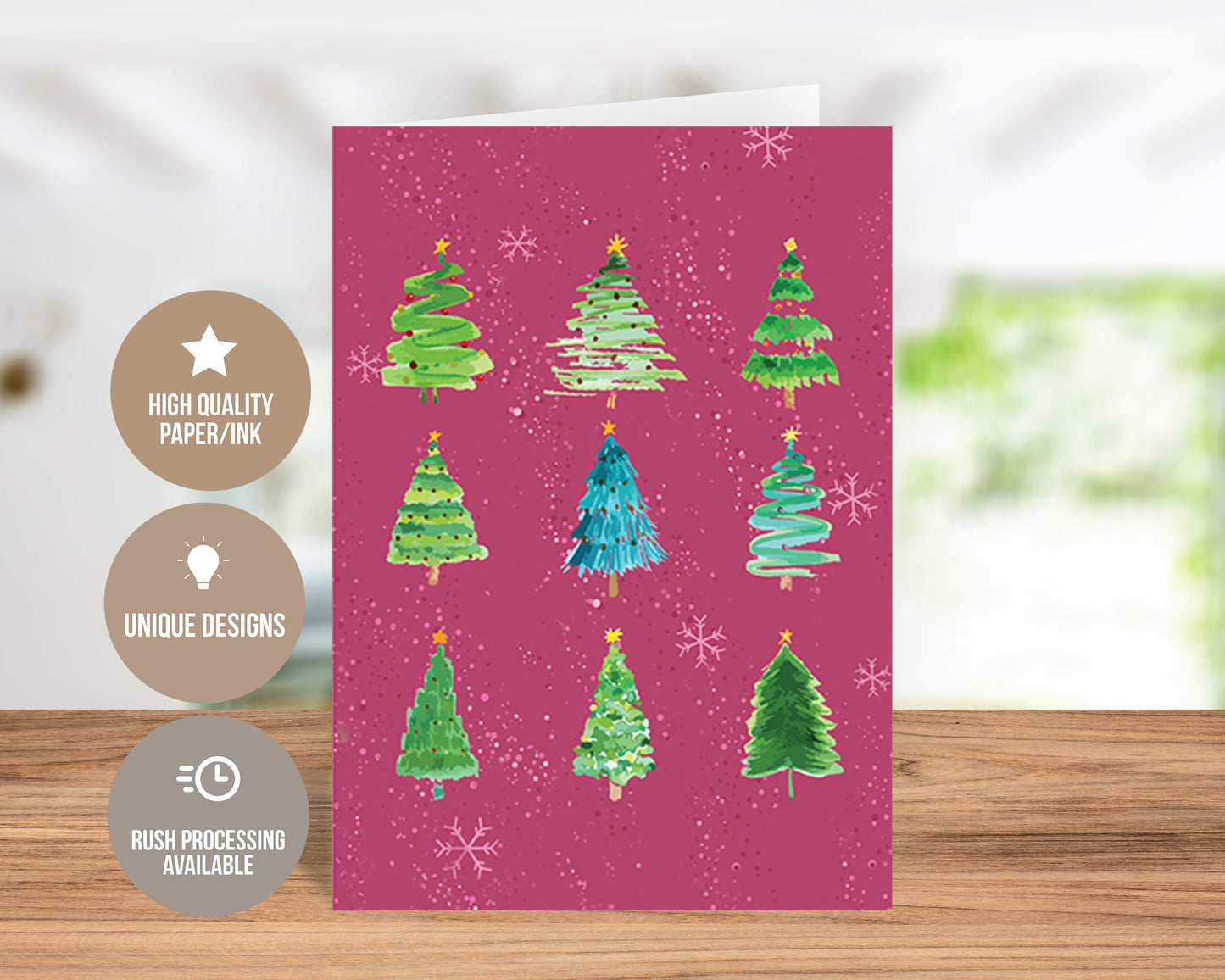 Christmas Trees Holiday Greeting Card