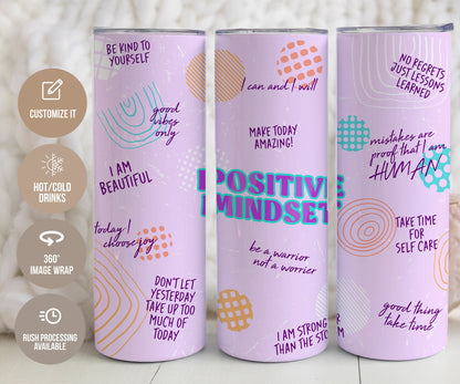 Positive Mindset Daily Affirmations Tumbler