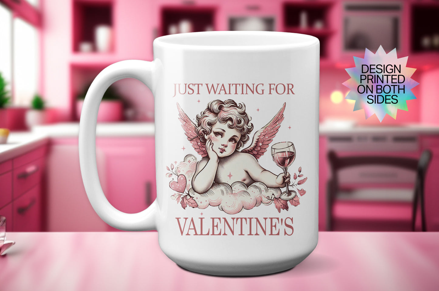 Cute "Just Waiting for Valentine’s" Mug