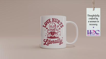 Fun "Love Hurts (Literally)" Voodoo Doll Valentine’s Day Mug